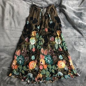 LOFT Tie Front Floral Dress